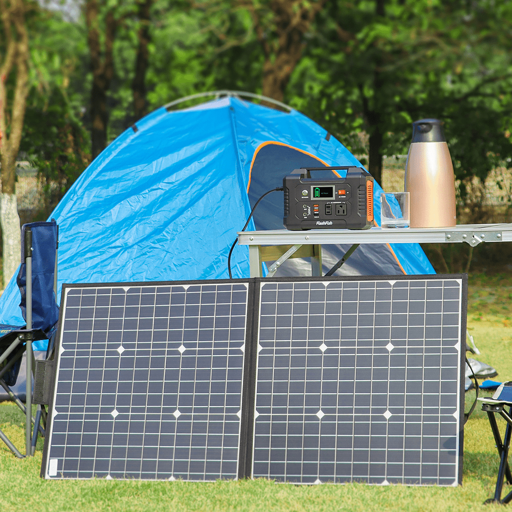 200W Portable Power Station with 50W 18V Portable Solar Panel - Saltwater Bodega