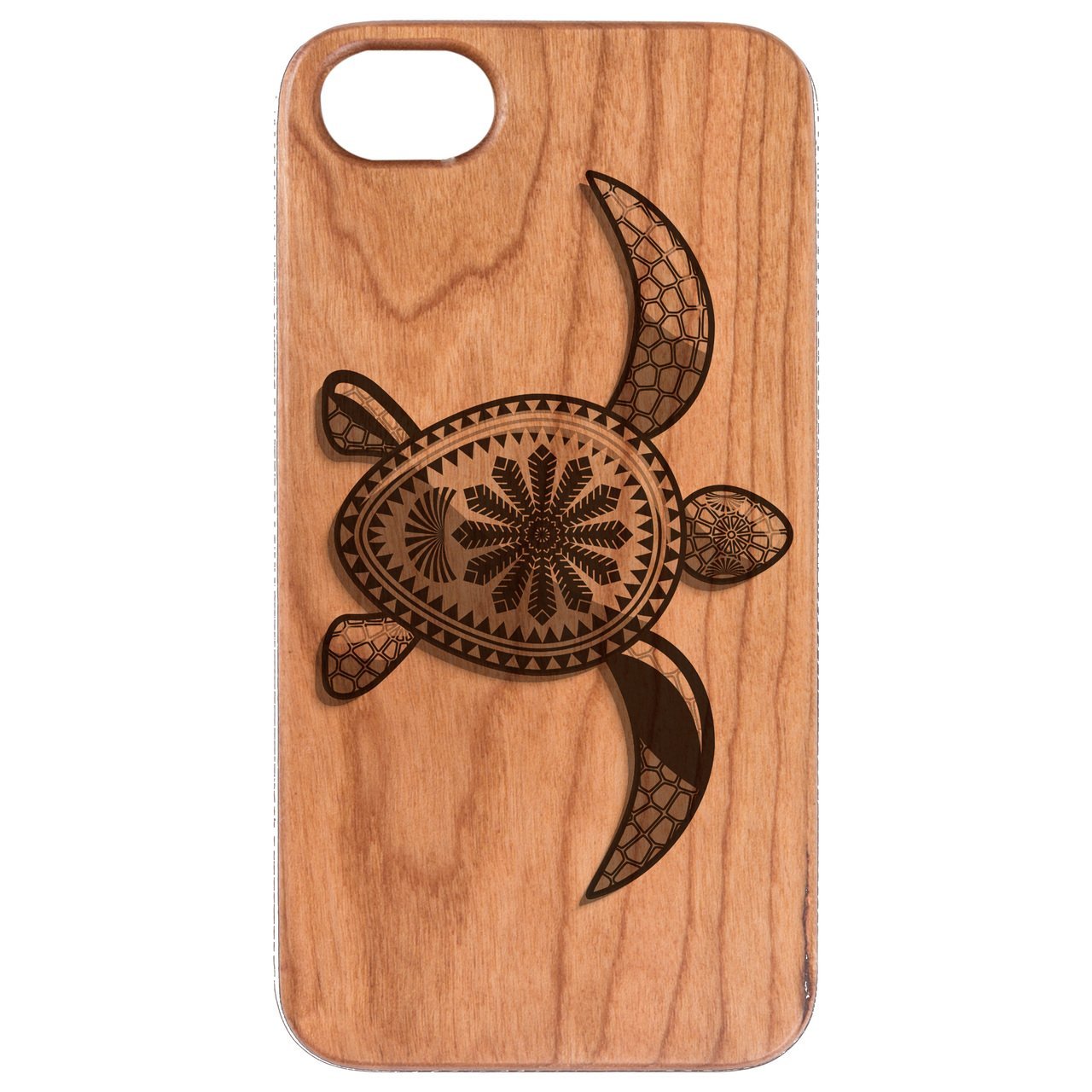 Engraved Hawaiian Turtle Wooden Cell Phone Case - Saltwater Bodega