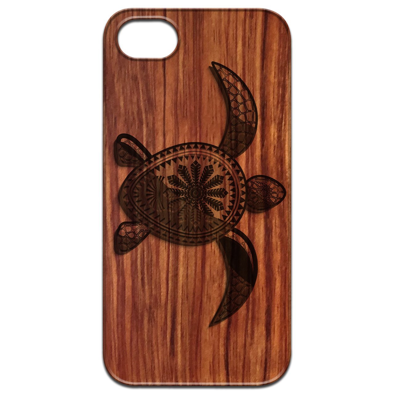 Engraved Hawaiian Turtle Wooden Cell Phone Case - Saltwater Bodega