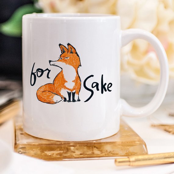 For Fox Sake - Ceramic Coffee Mug - Saltwater Bodega