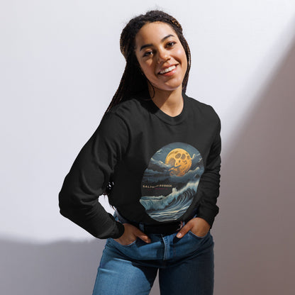 Full Moon Waves Heavyweight Long Sleeve Tee - Saltwater Bodega