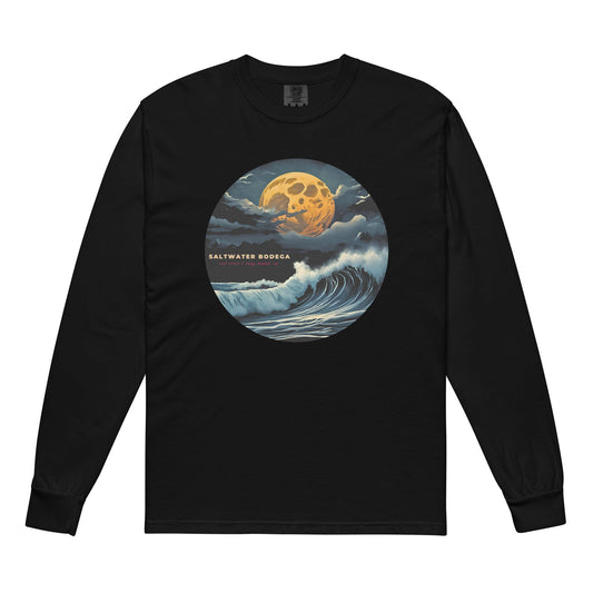 Full Moon Waves Heavyweight Long Sleeve Tee - Saltwater Bodega