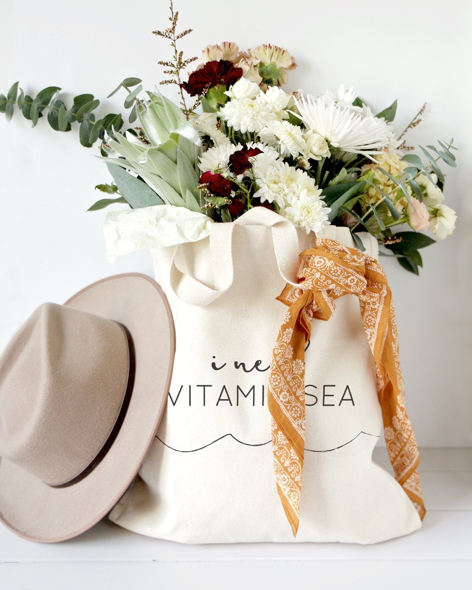 I Need Vitamin Sea Cotton Canvas Tote Bag - Saltwater Bodega