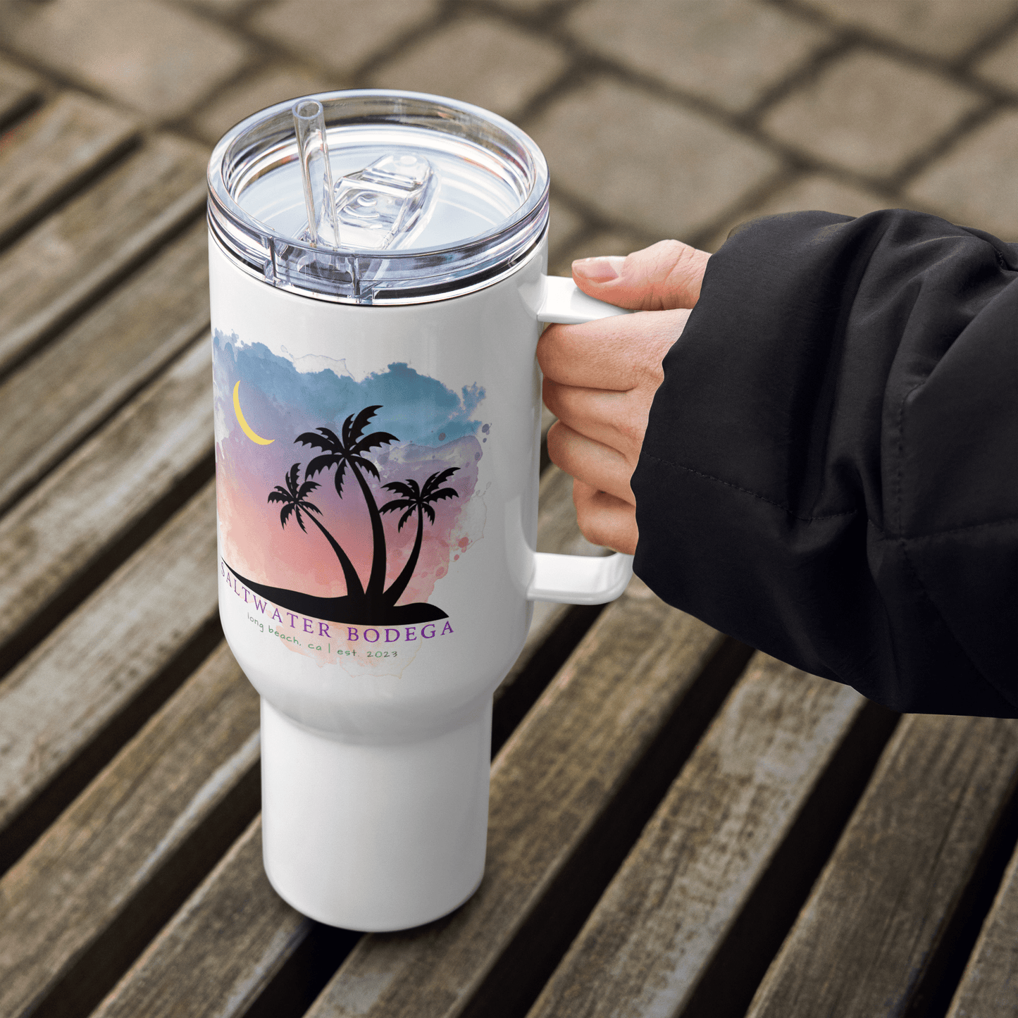 Island of Dreams Travel Mug with Handle - Saltwater Bodega