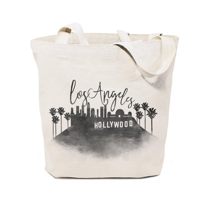 Los Angeles Cityscape Cotton Canvas Tote Bag - Saltwater Bodega