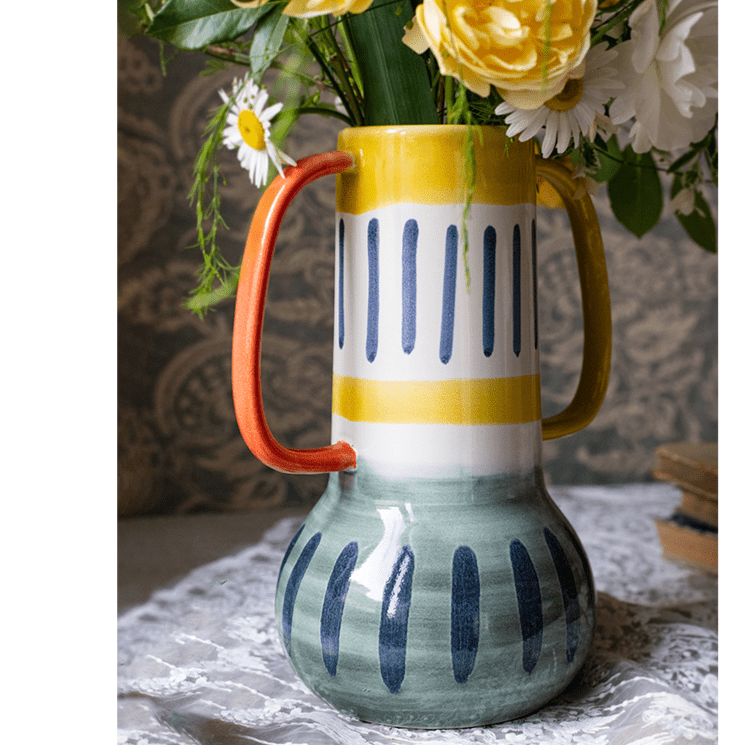 Picasso Ceramic Art Table Vase with Handles - Saltwater Bodega