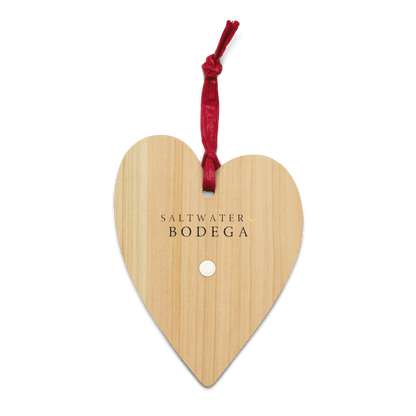 Sea Turtle Heart - Shaped Wooden Ornament - Saltwater Bodega