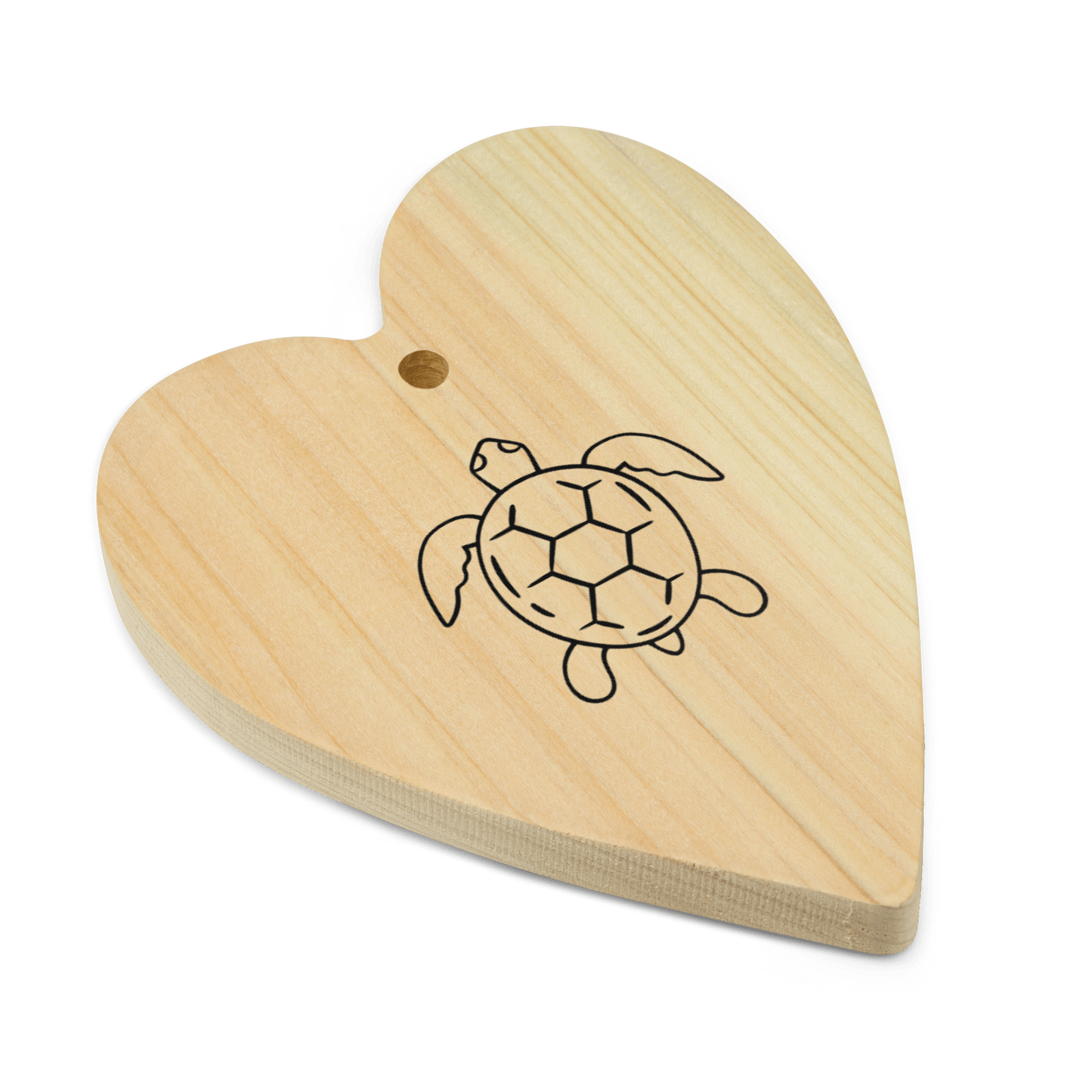 Sea Turtle Heart - Shaped Wooden Ornament - Saltwater Bodega