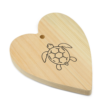 Sea Turtle Heart - Shaped Wooden Ornament - Saltwater Bodega