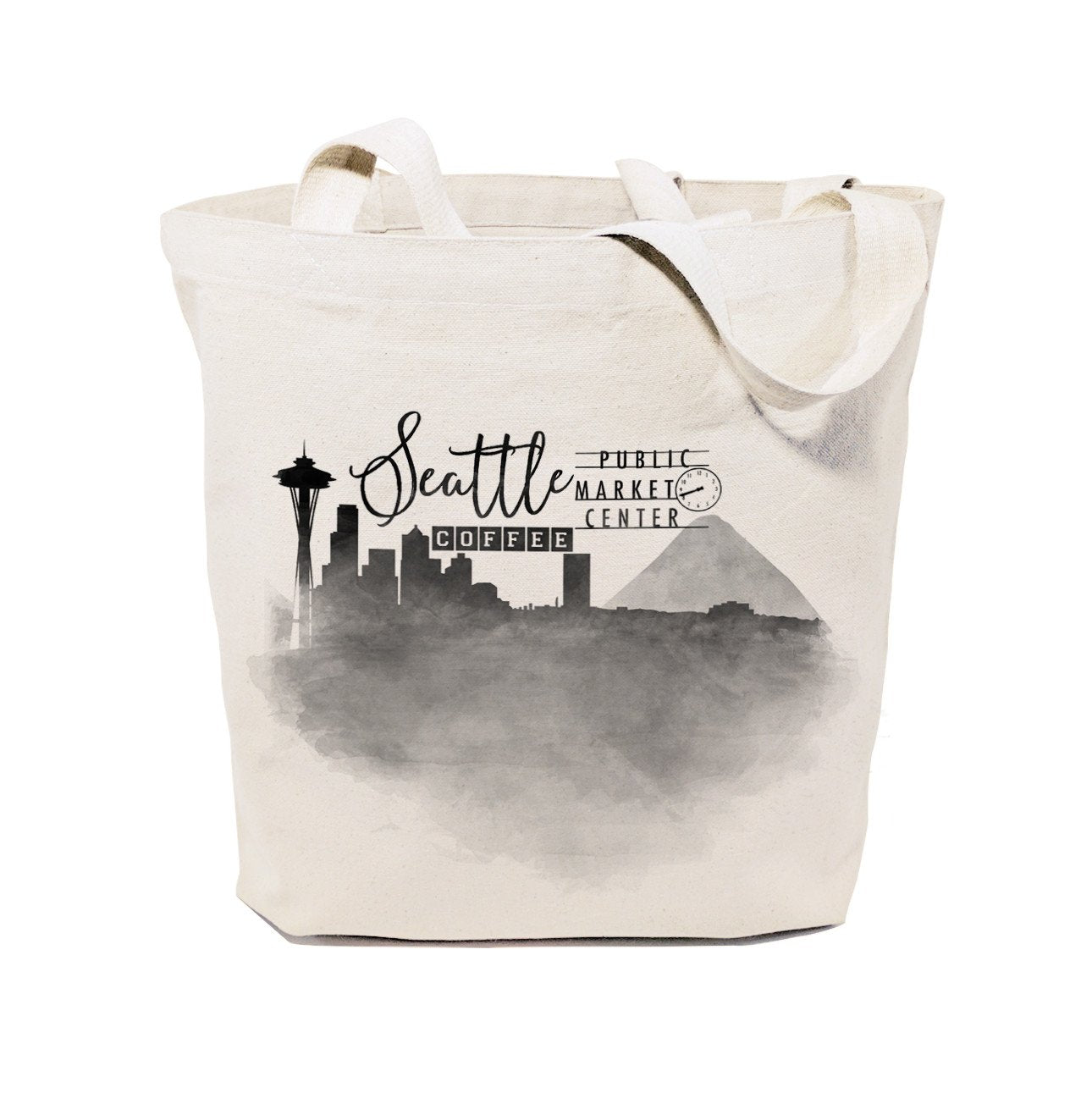 Seattle Cityscape Cotton Canvas Tote Bag - Saltwater Bodega