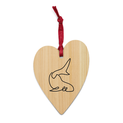 Shark Heart - Shaped Wooden Ornament - Saltwater Bodega