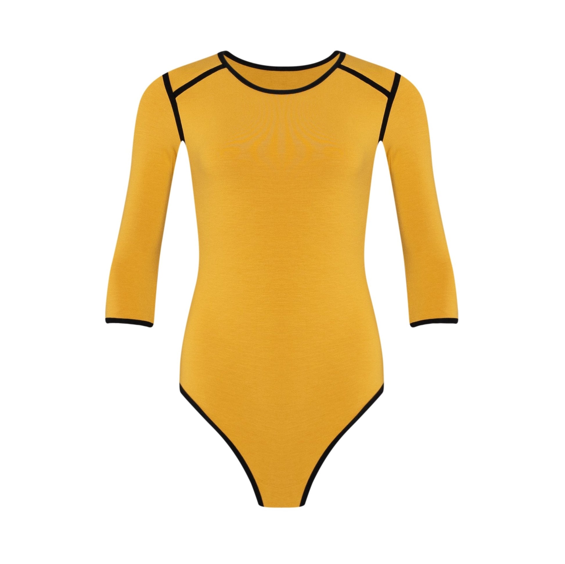 Women's Two Tone Eco Bodysuit in Canary Yellow - Saltwater Bodega